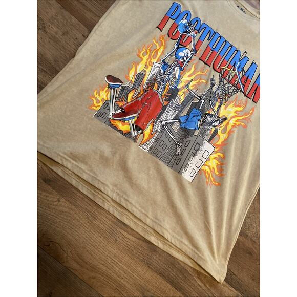 Post Human Oversized BaggyShort Sleeve Men’s Street Wear T Shirt Size Medium *A3 - Picture 5 of 8